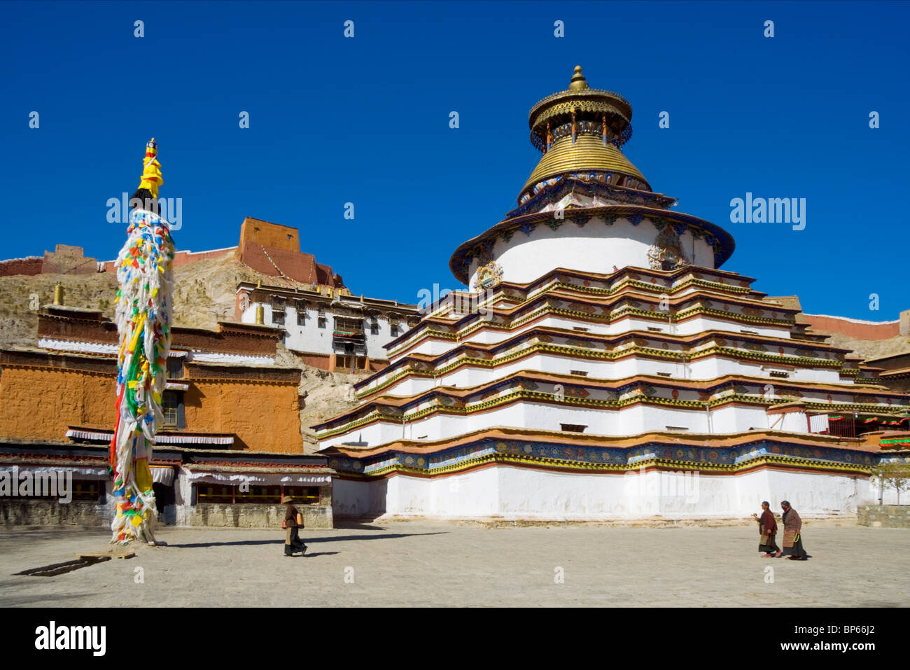 Pango Chorten/Gyantse Kumbum Pelkor Chode Kloster in Gyantse, Tibet Stockfoto