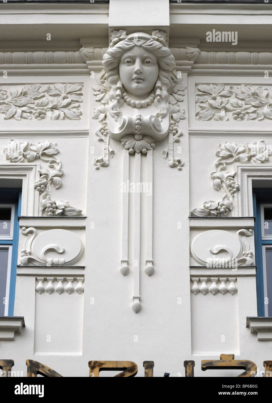 Ljubljana, Slowenien. Zadruzna Zveza Gebäude (kooperative Vereinigung von Slowenien - arch: Emil Medvescek) Jugendstil Detail Stockfoto