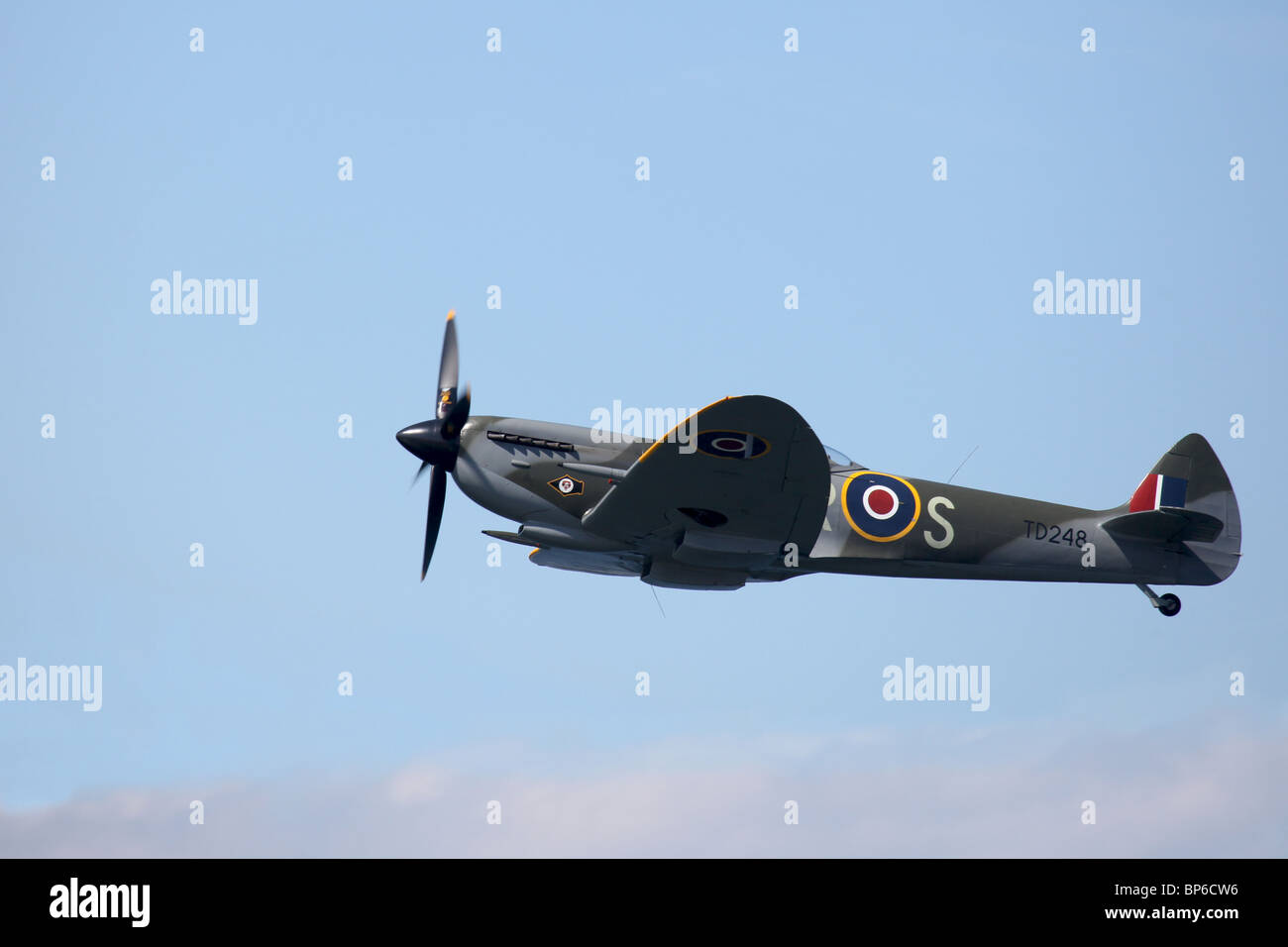 ZWEITEN Weltkrieg Spitfire TD248   die Supermarine Spitfire ist ein britischer einsitziges Kampfflugzeug verwendet von der Royal Air Force im zweiten Weltkrieg Stockfoto