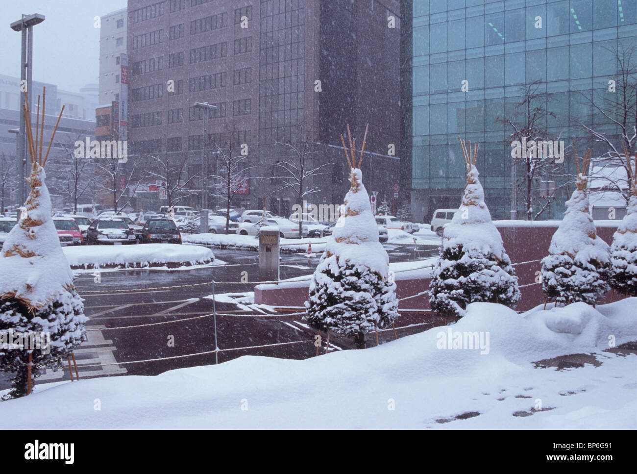 Bahnhof Sapporo im Winter, Sapporo, Hokkaido, Japan Stockfoto