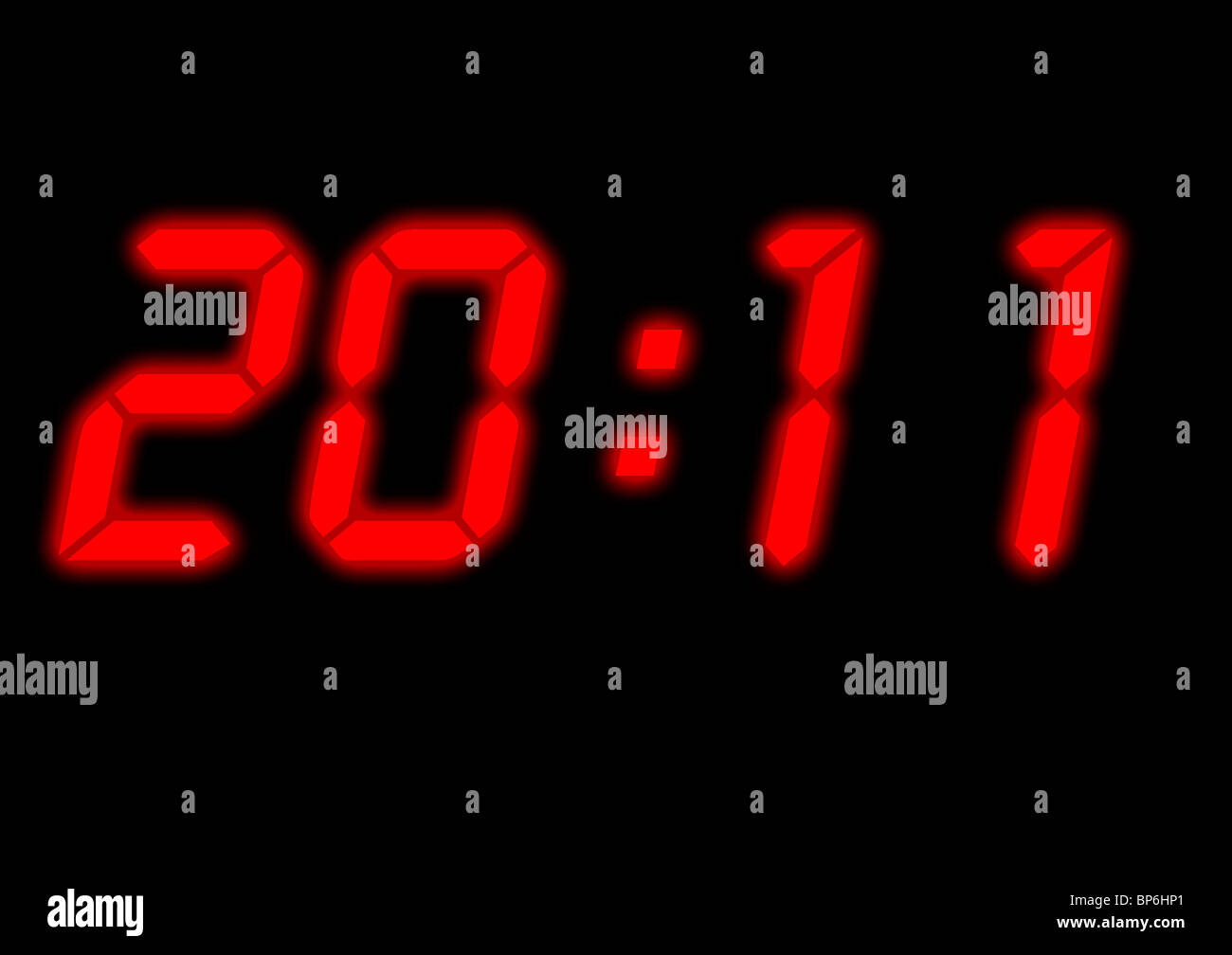 Digitale Uhr auslesen mit der Zeit auf 20:11, d. h. das neue Jahr 2011  festgelegt Stockfotografie - Alamy