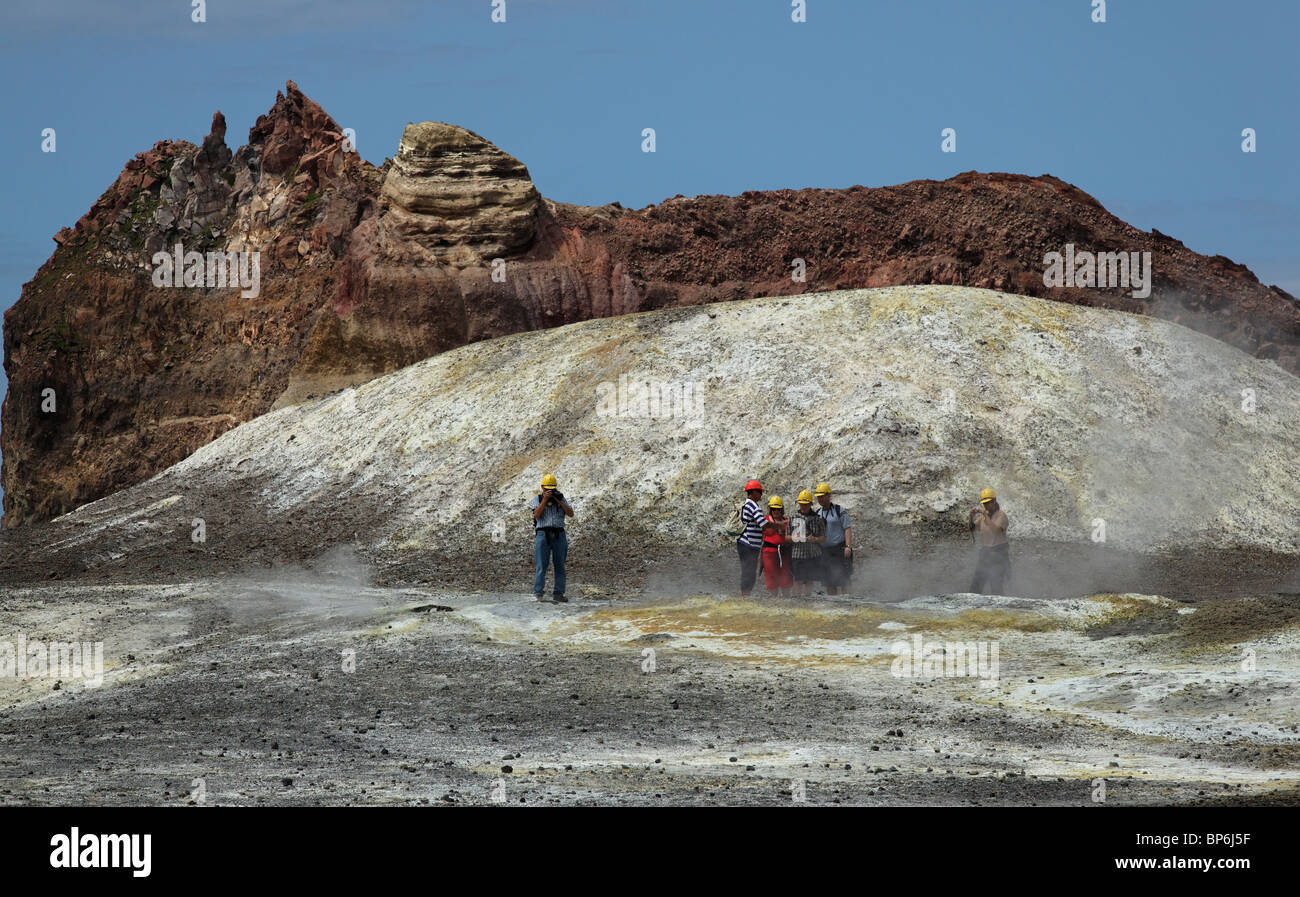 Vulkaninsel White Island anzeigen Stockfoto