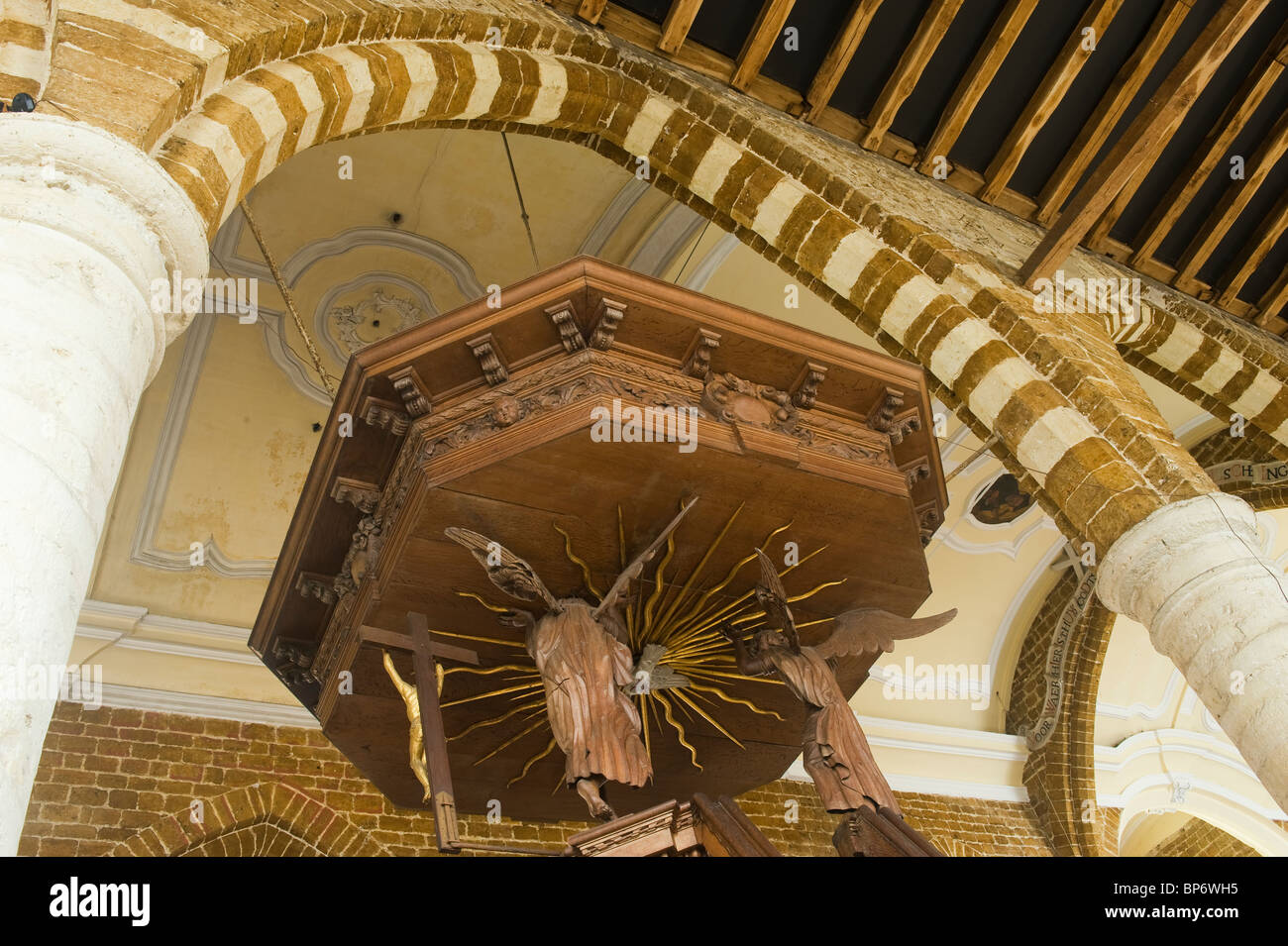 Diest Beginenhof, Kirche St. Catharina, Kanzel, Belgien Stockfoto