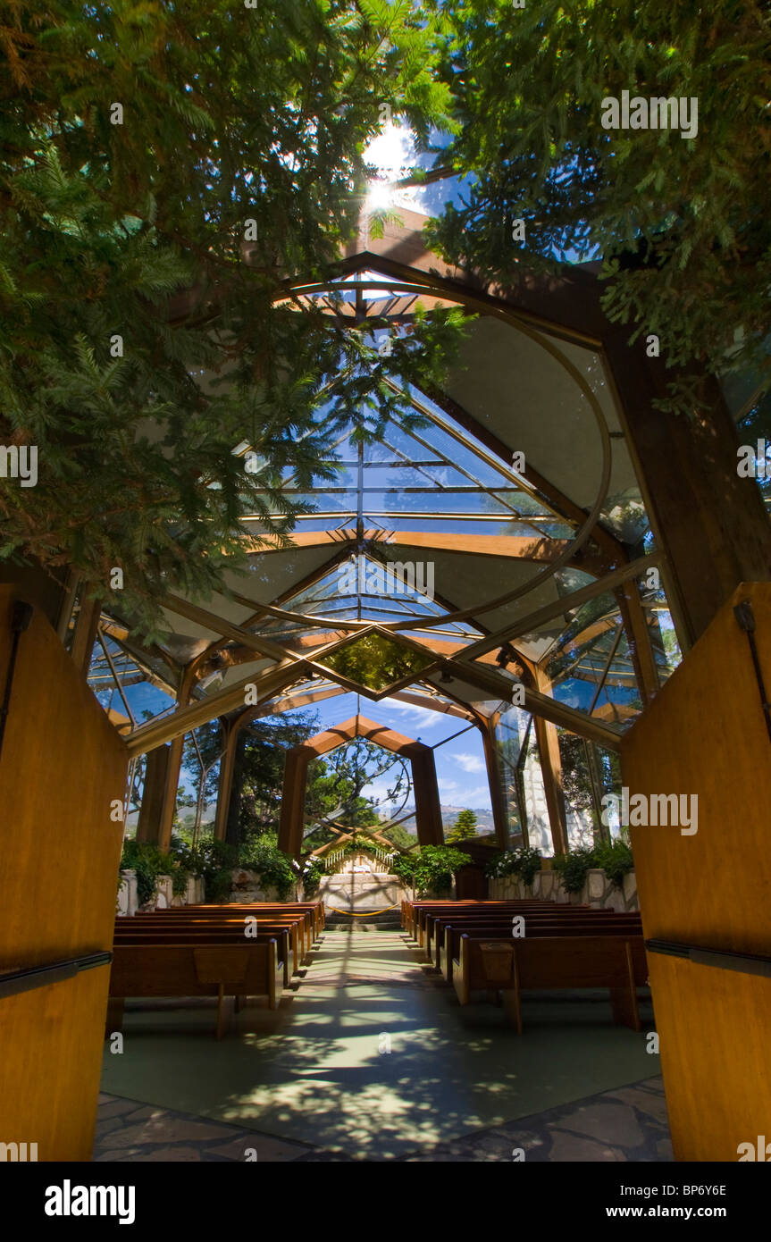 Die Wanderer-Kapelle, entworfen von Lloyd Wright, Palos Verdes Peninsula, Los Angeles County, Kalifornien Stockfoto