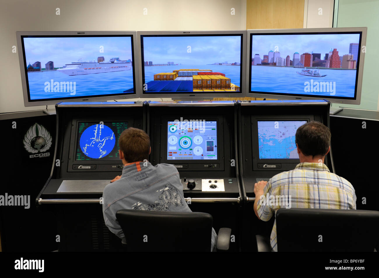 ECDIS Electronic Chart Display Informationssysteme-simulator Stockfoto