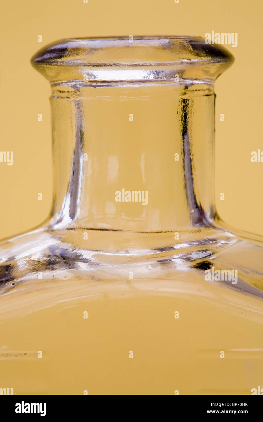 Alte Glas-Flaschenhals Stockfoto