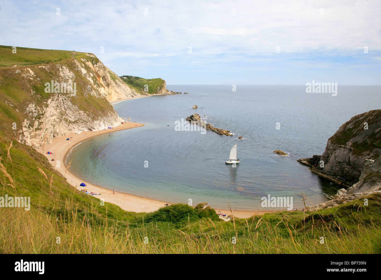 sandige Bucht an der Küste von Dorset UK Stockfoto