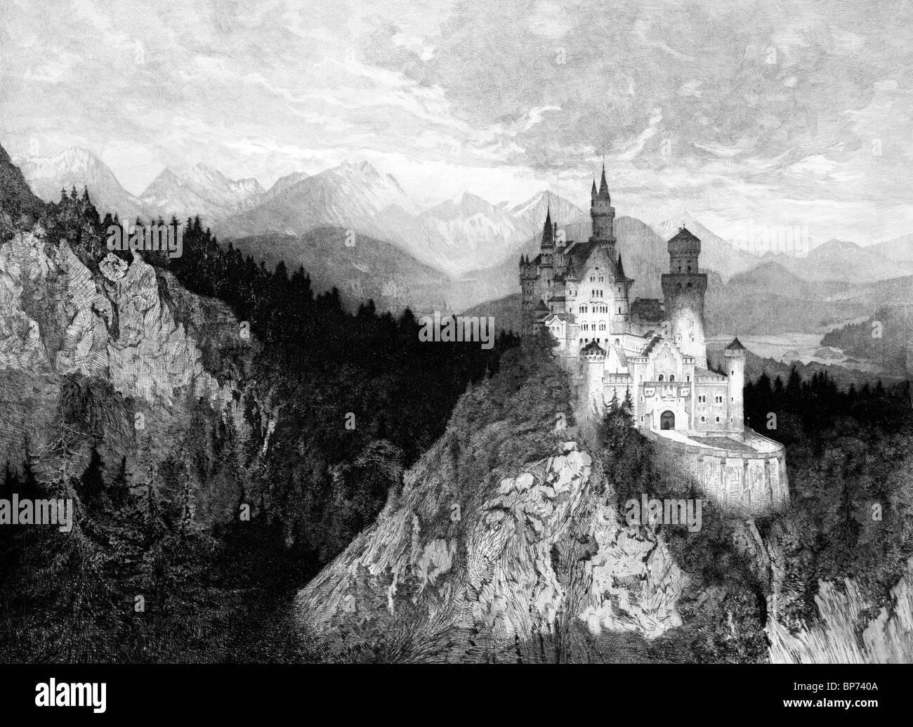Schloss Neuschwanstein, Deutschland, ca. 1901 Stockfoto