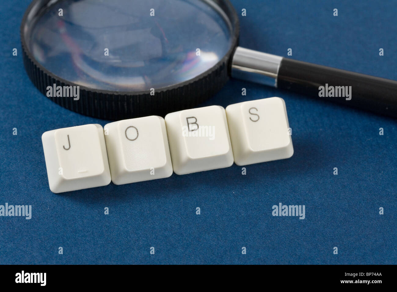 Computer Tastatur und Wort Jobs, Online-Jobsuche Stockfoto