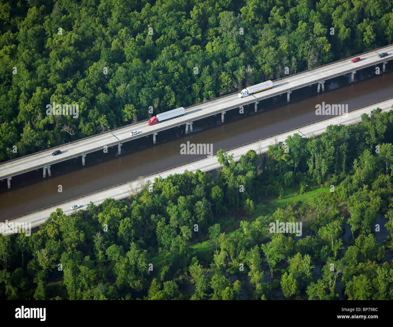Luftaufnahme über dem Intercoastal Waterway Louisiana Stockfoto