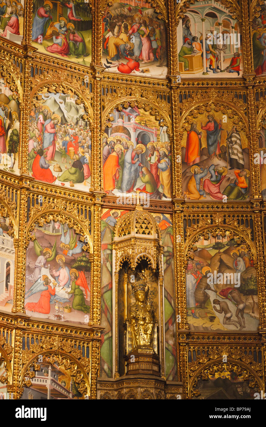 Salamanca, Spanien. Altarbild von Nicolas Florentino das Leben Christi in der alten Kathedrale.  Catedral Vieja. Stockfoto