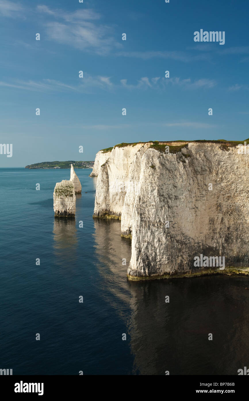 Rock-Stacks und Kreidefelsen an Dorset Küste in der Nähe von Old Harry Rocks in der Nähe von Poole, Uk Stockfoto