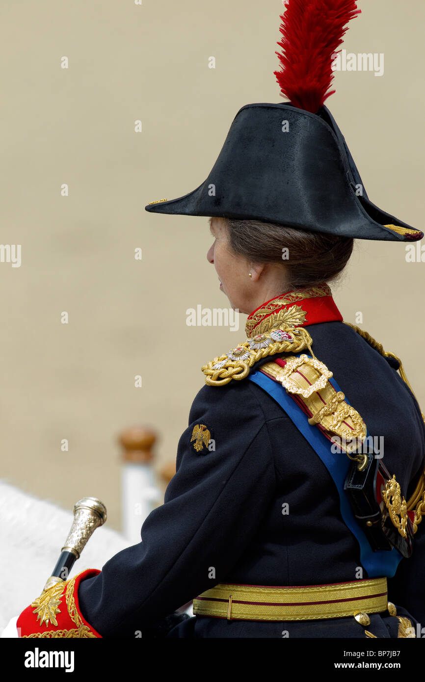 Die Princess Royal am "Trooping die Farbe", die Parade zu Ehren der Königin Elizabeth II. Stockfoto