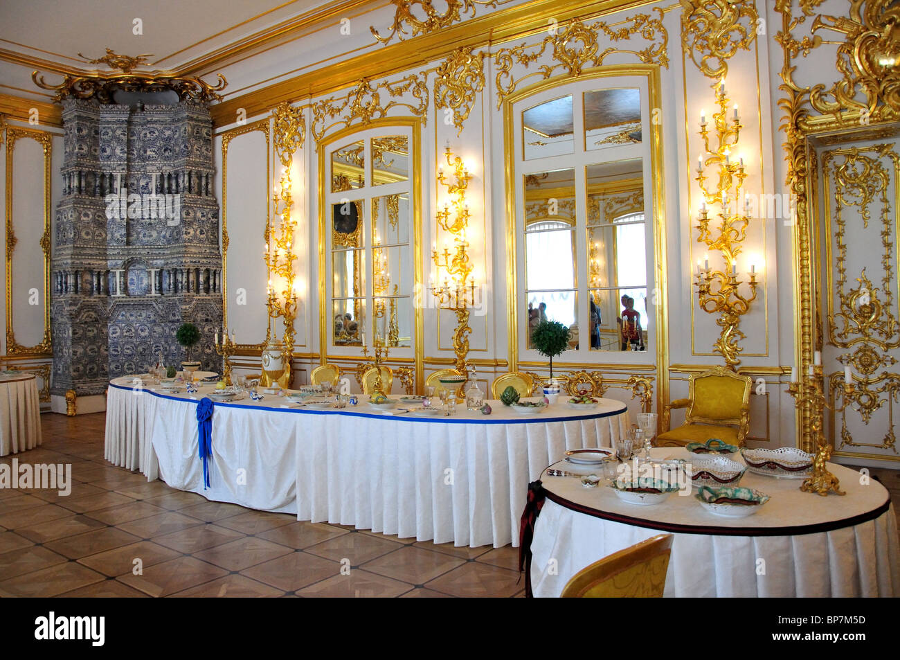 Die Cavaliers Speisesaal, der Katharinenpalast, Puschkin, Sankt Petersburg, Nordwest-Region, Russland Stockfoto