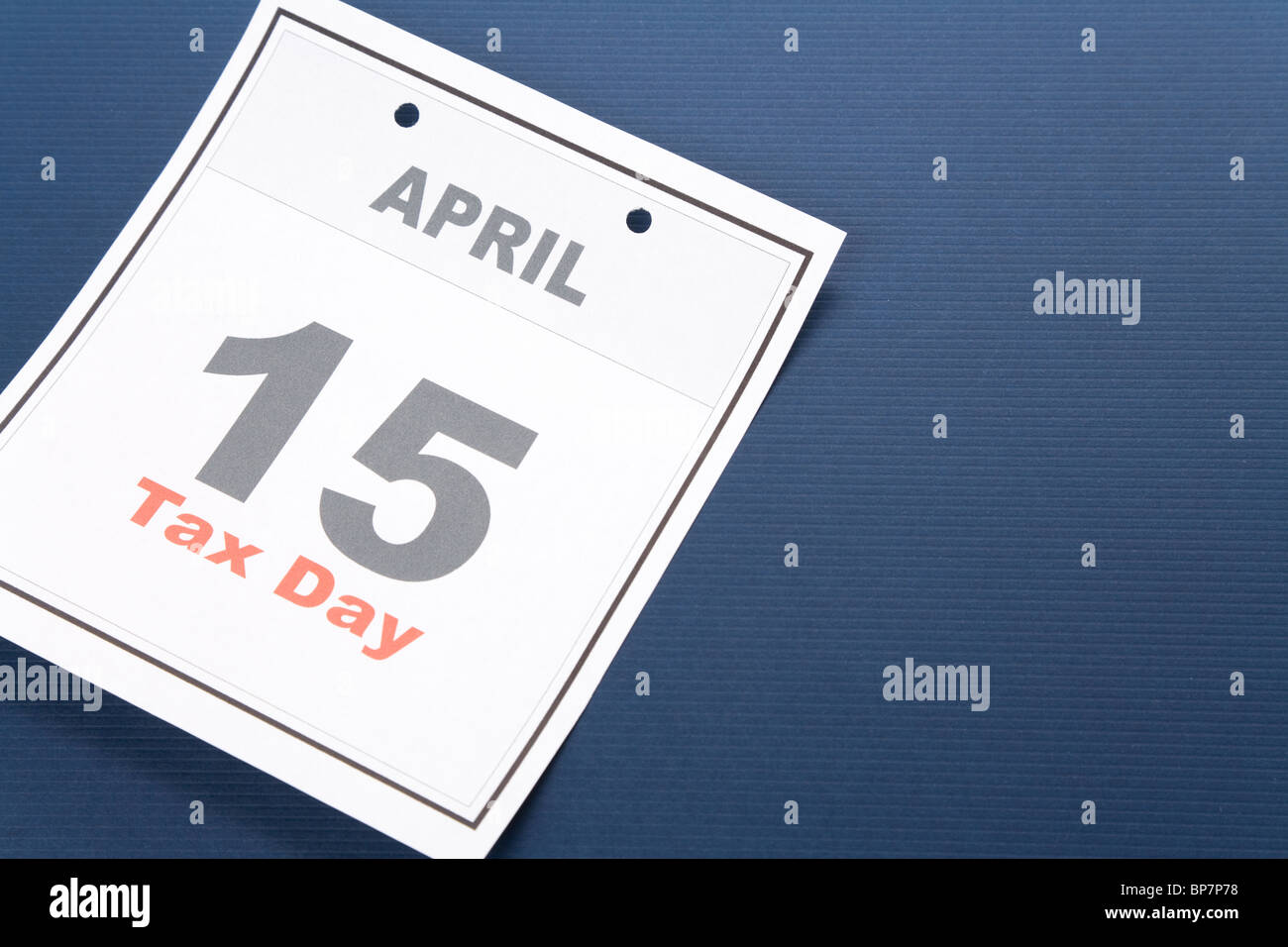 Steuer-Tag, Datum April 15 für Hintergrund Stockfoto