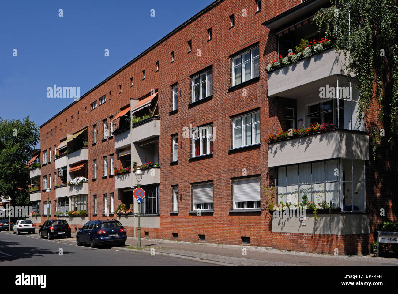Siedlung Am Schillerpark, Siedlungen der Berliner Moderne von Bruno Taut, UNESCO-Weltkulturerbe, Berlin, Deutschland, Europa. Stockfoto