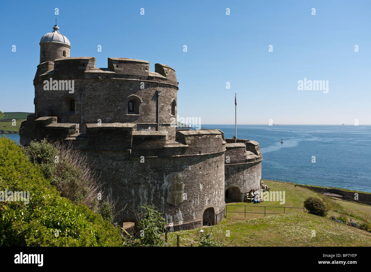 St. Mawes Castle. Die alte steinerne Festung St Mawes wurde von Henry VIII, bewachen den Eingang zum Hafen von Falmouth gebaut. Stockfoto