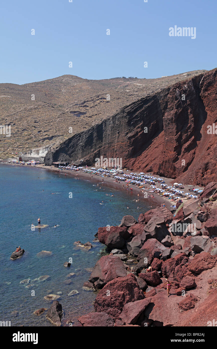 Kokkini Strand (rot), Insel Santorin, Cyclades, Ägäische Inseln, Griechenland Stockfoto