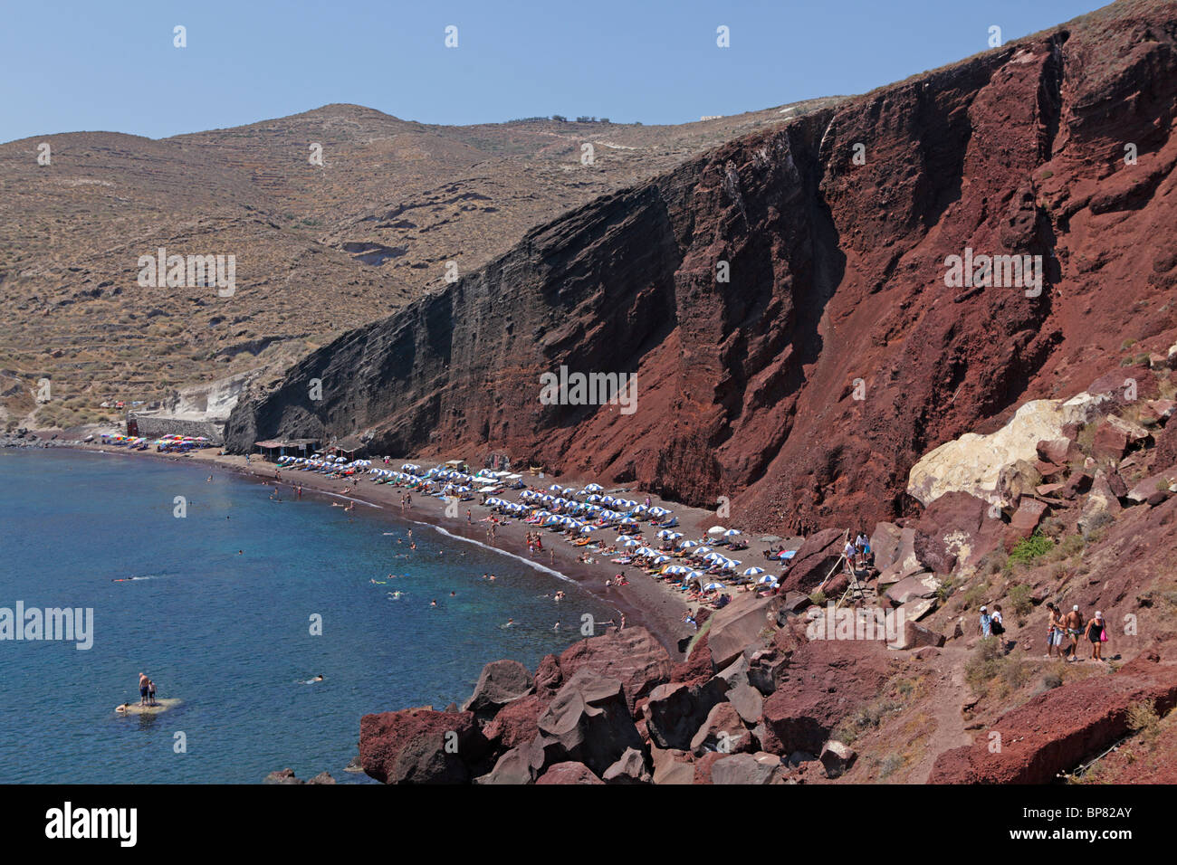 Kokkini Strand (rot), Insel Santorin, Cyclades, Ägäische Inseln, Griechenland Stockfoto