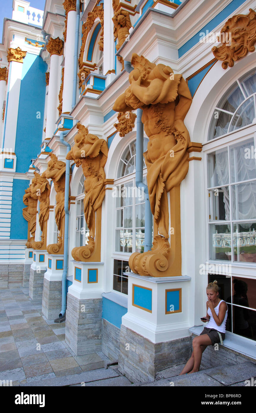 Rokoko Südfassade, nordwestliche Region, Russland, Sankt Petersburg, Puschkin, der Katharinenpalast Stockfoto