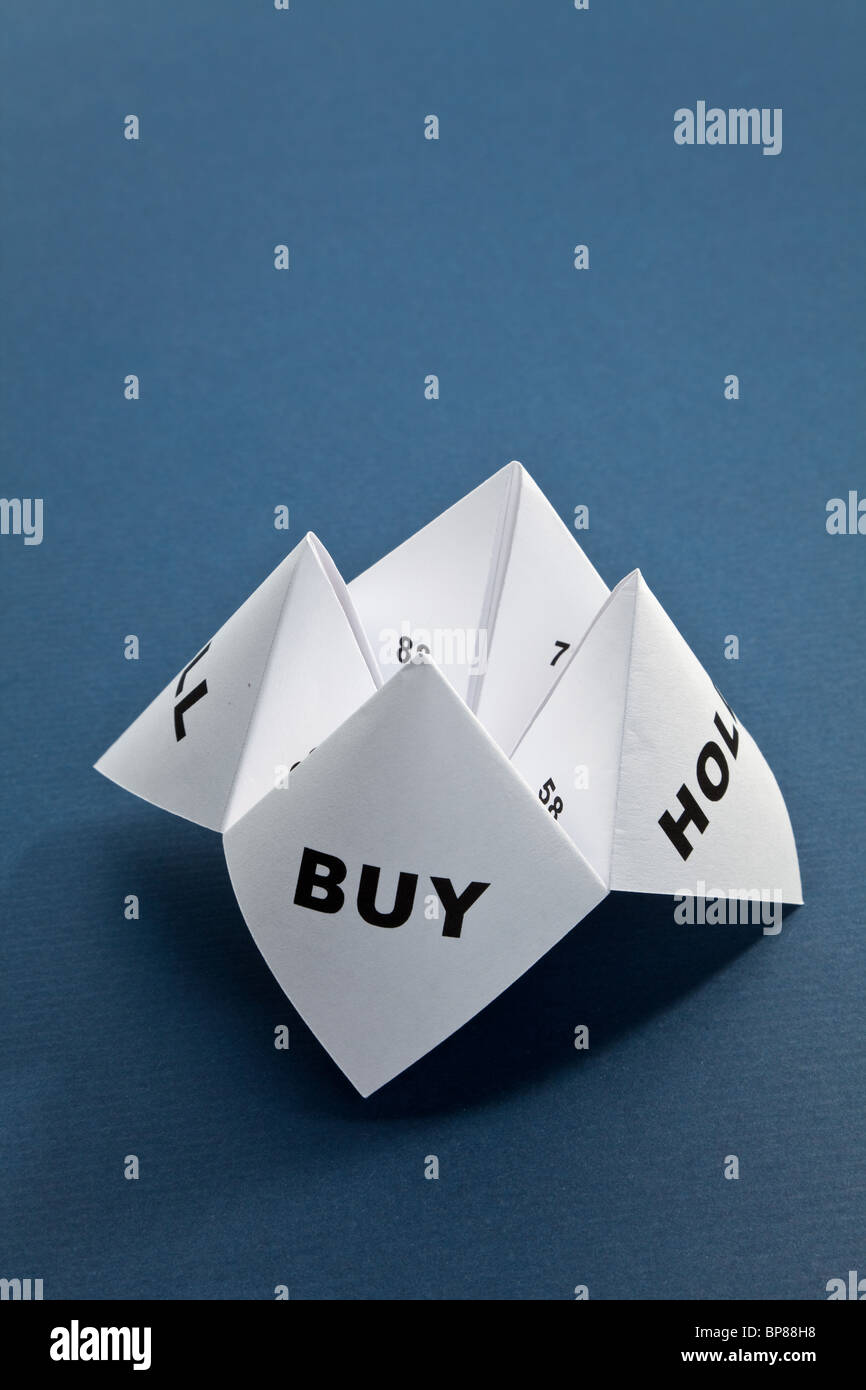 Papier-Wahrsagerin, Konzept der Geschäftsentscheidung Stockfoto