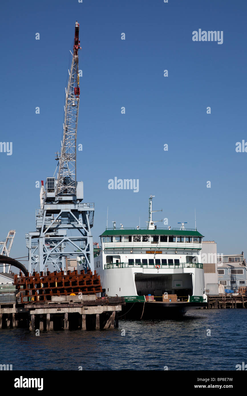 Washington State Ferry Boat Chetzemoka im Bau an Todd Shipyards, Harbor Island, Seattle, Washington Stockfoto