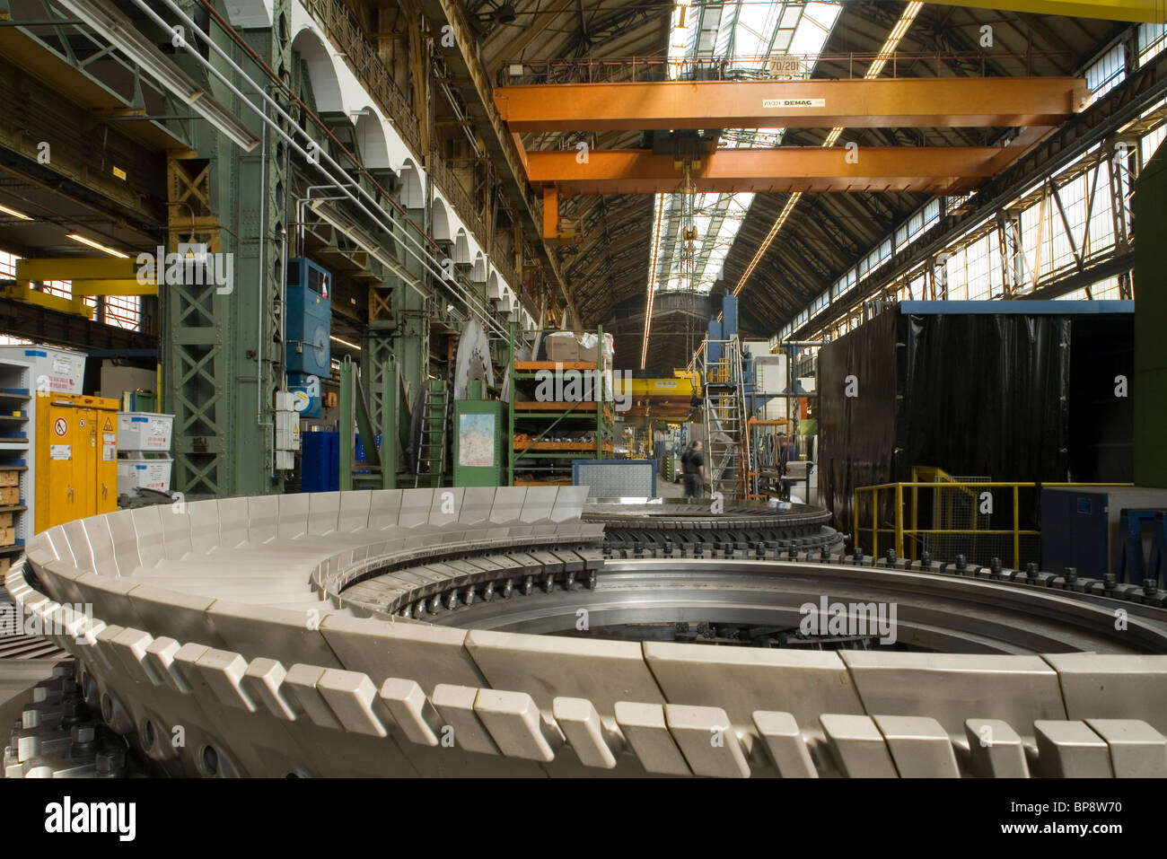 Turbinenhalle der AEG Siemens Berlin, Industriearchitektur, Moabit, Berlin Stockfoto