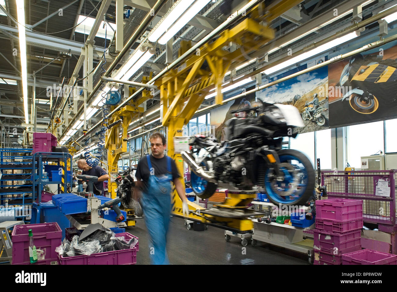 Motorrad-Produktionslinie BMW Spandau Berlin, Deutschland Stockfoto