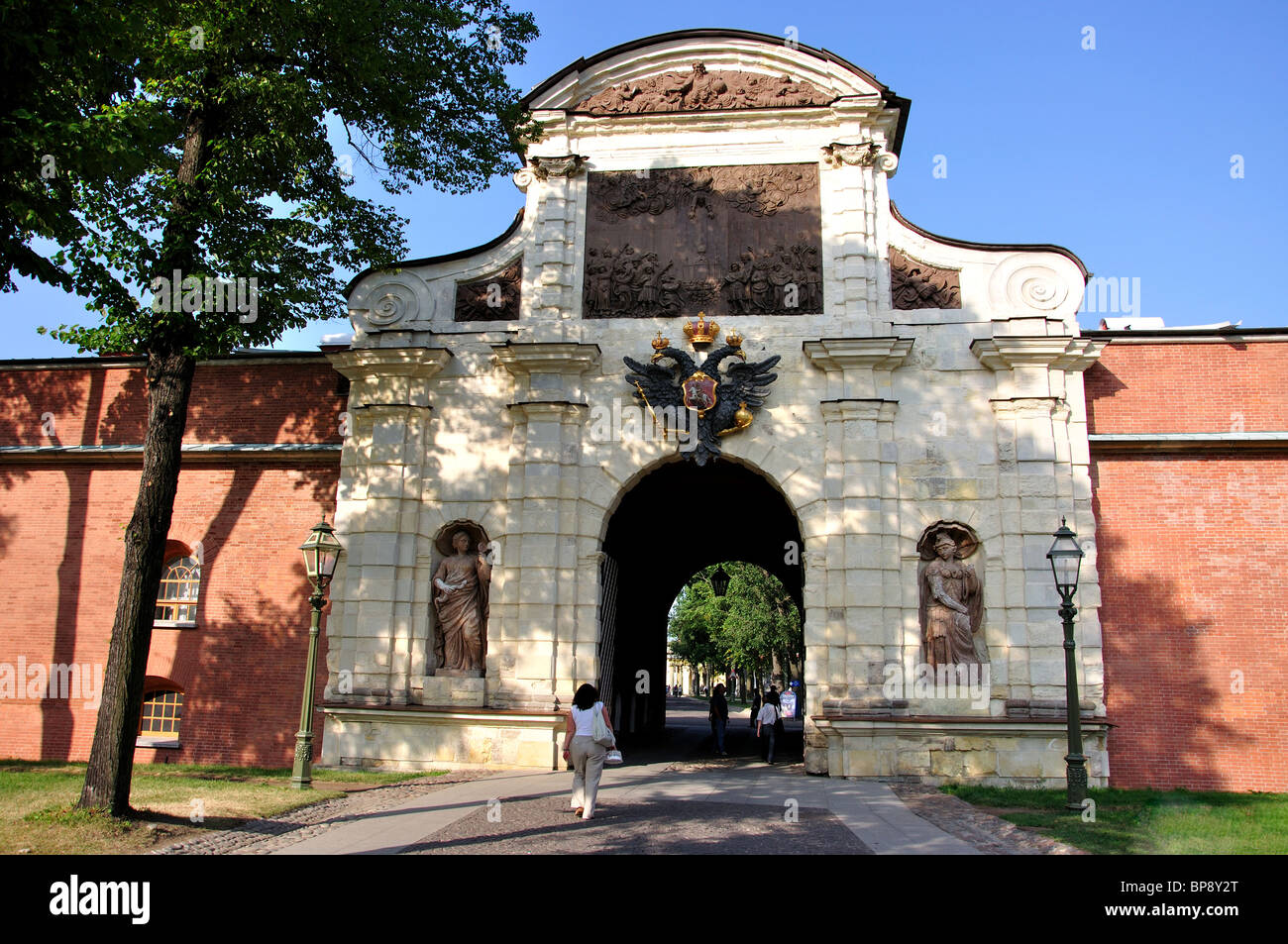 Eingangstor, Peter und Paul Fortress, Zayachy Insel, Sankt Petersburg, nordwestlichen Region, Russland Stockfoto
