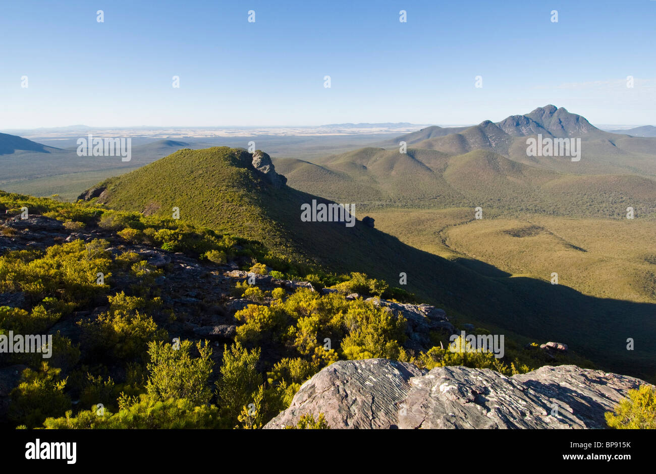 Blick vom Mount Trio in der Sterling reicht Nationalpark, Westaustralien. Stockfoto