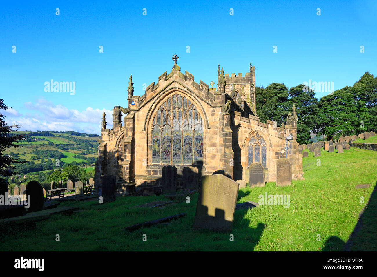 Kirche von St. Nikolaus, hohe Bradfield, Sheffield, Peak District National Park, South Yorkshire, England, UK. Stockfoto