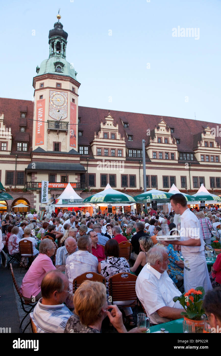 Veranstaltung am Marktplatz, altes Rathaus, Leipzig, Sachsen, Deutschland Stockfoto