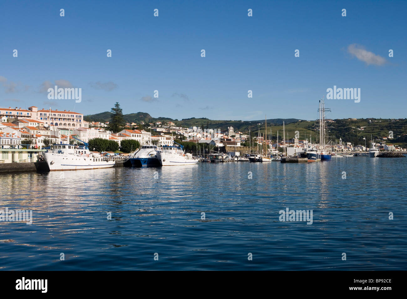 Horta Hafen, Horta, Insel Faial, Azoren, Portugal, Europa Stockfoto