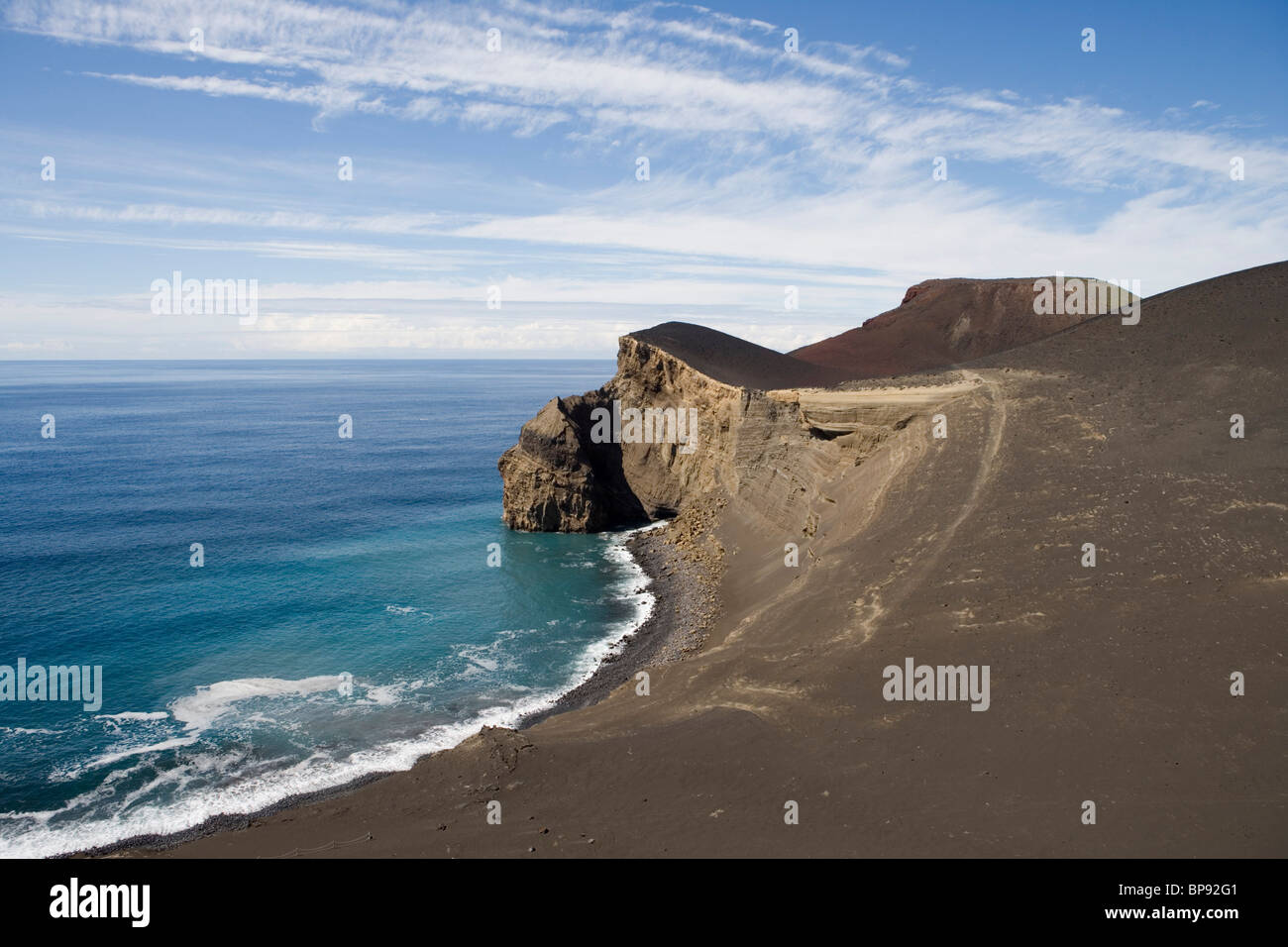 Blick vom Leuchtturm Capelinhos, Insel Faial, Azoren, Portugal, Europa Stockfoto