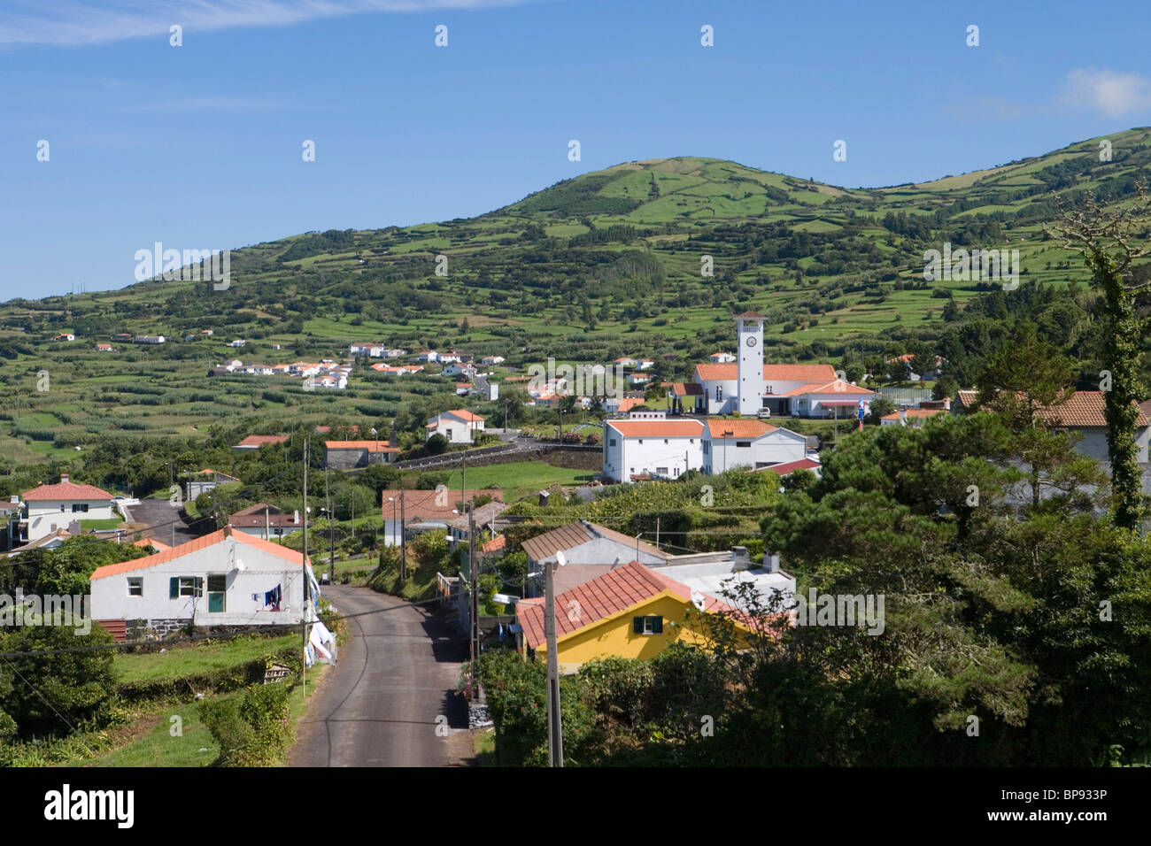 Stadt, Praia do Norte, Insel Faial, Azoren, Portugal, Europa Stockfoto