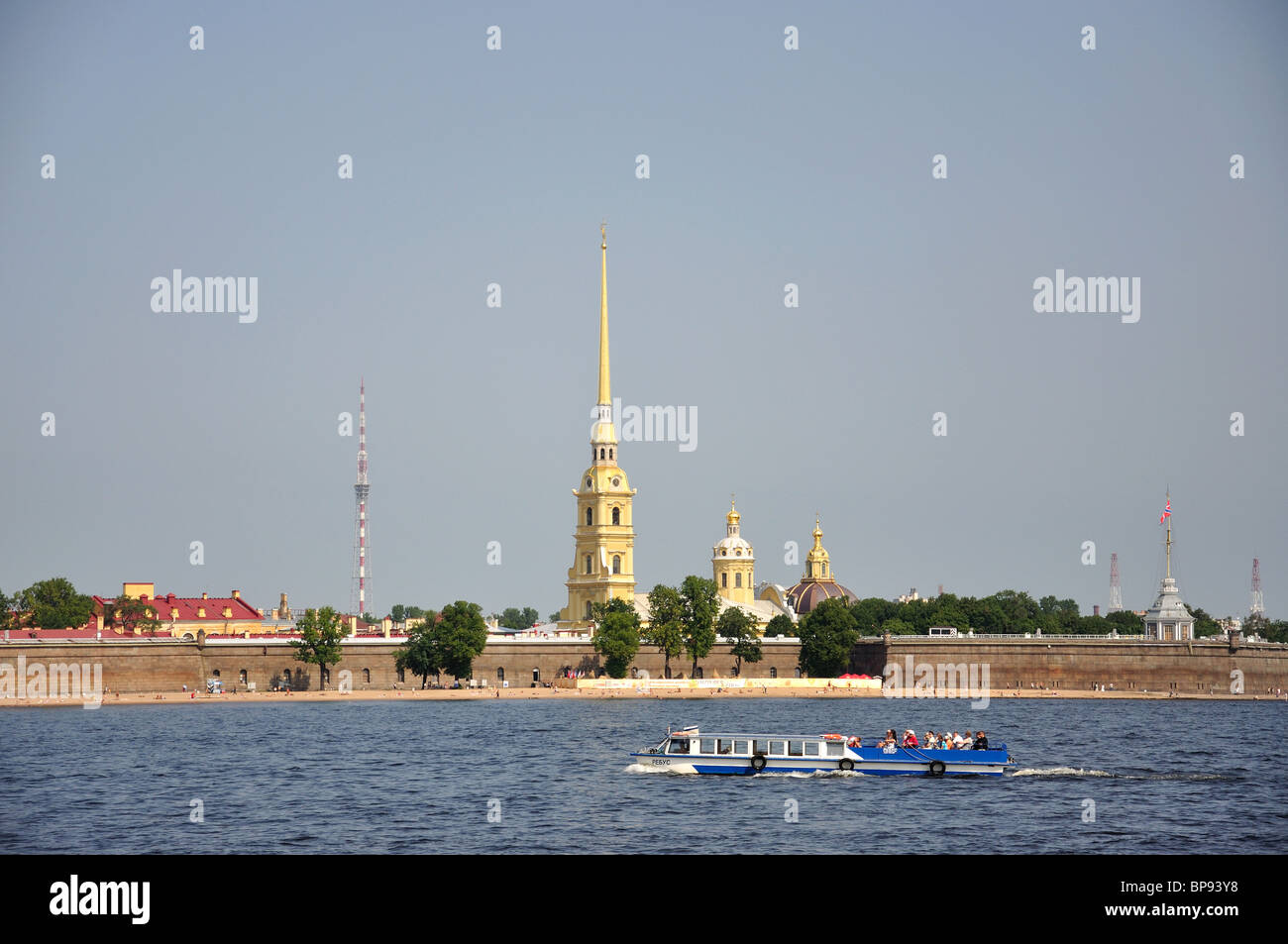 Die Kathedrale von St. Peter und Paul in der nordwestlichen Region, Russland, Sankt Petersburg, Fluss Newa, Zayachy Insel Stockfoto