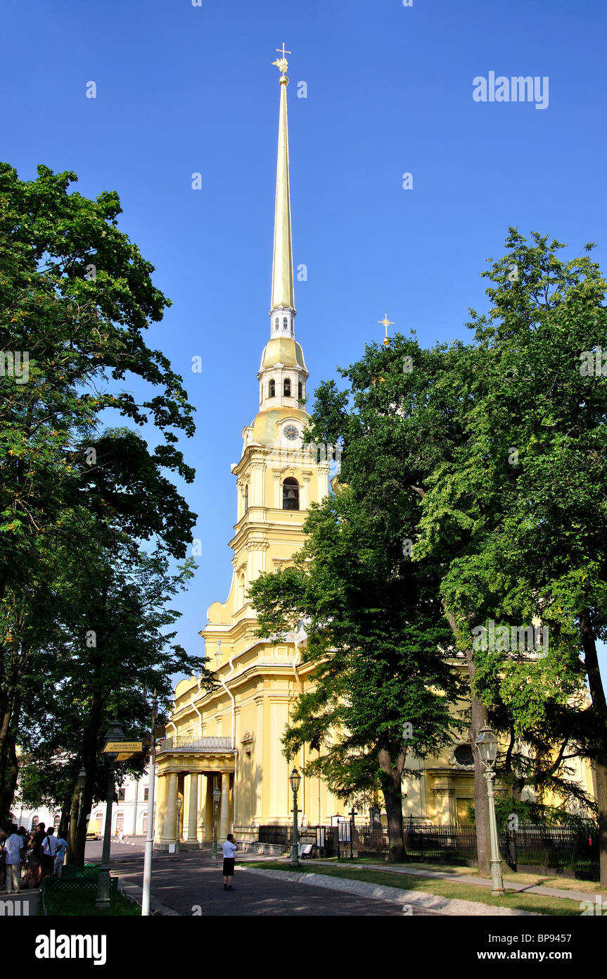 Der Glockenturm der Kathedrale St. Peter und Paul, Zayachy Insel, Sankt Petersburg, nordwestlichen Region, Russland Stockfoto