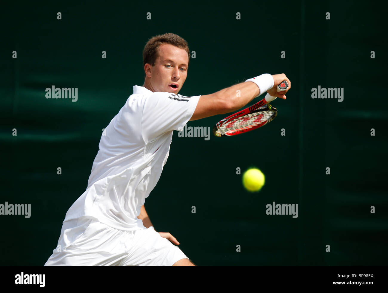 Philipp Kohlschreiber Deutschlands in Aktion bei den Wimbledon Championships 2010 Stockfoto