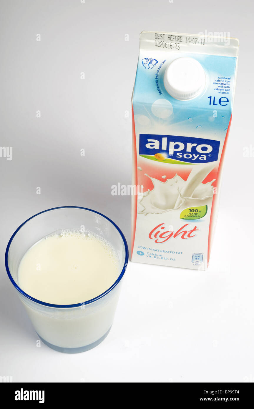 Alpro Soja-Milch Stockfoto