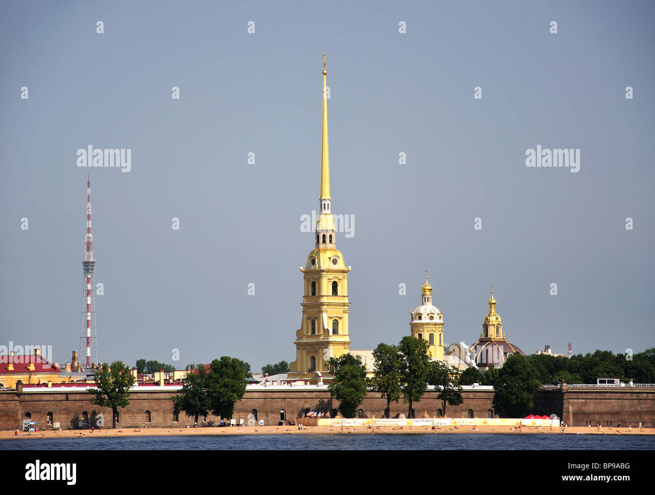 Die Kathedrale von St. Peter und Paul in der nordwestlichen Region, Russland, Sankt Petersburg, Fluss Newa, Zayachy Insel Stockfoto