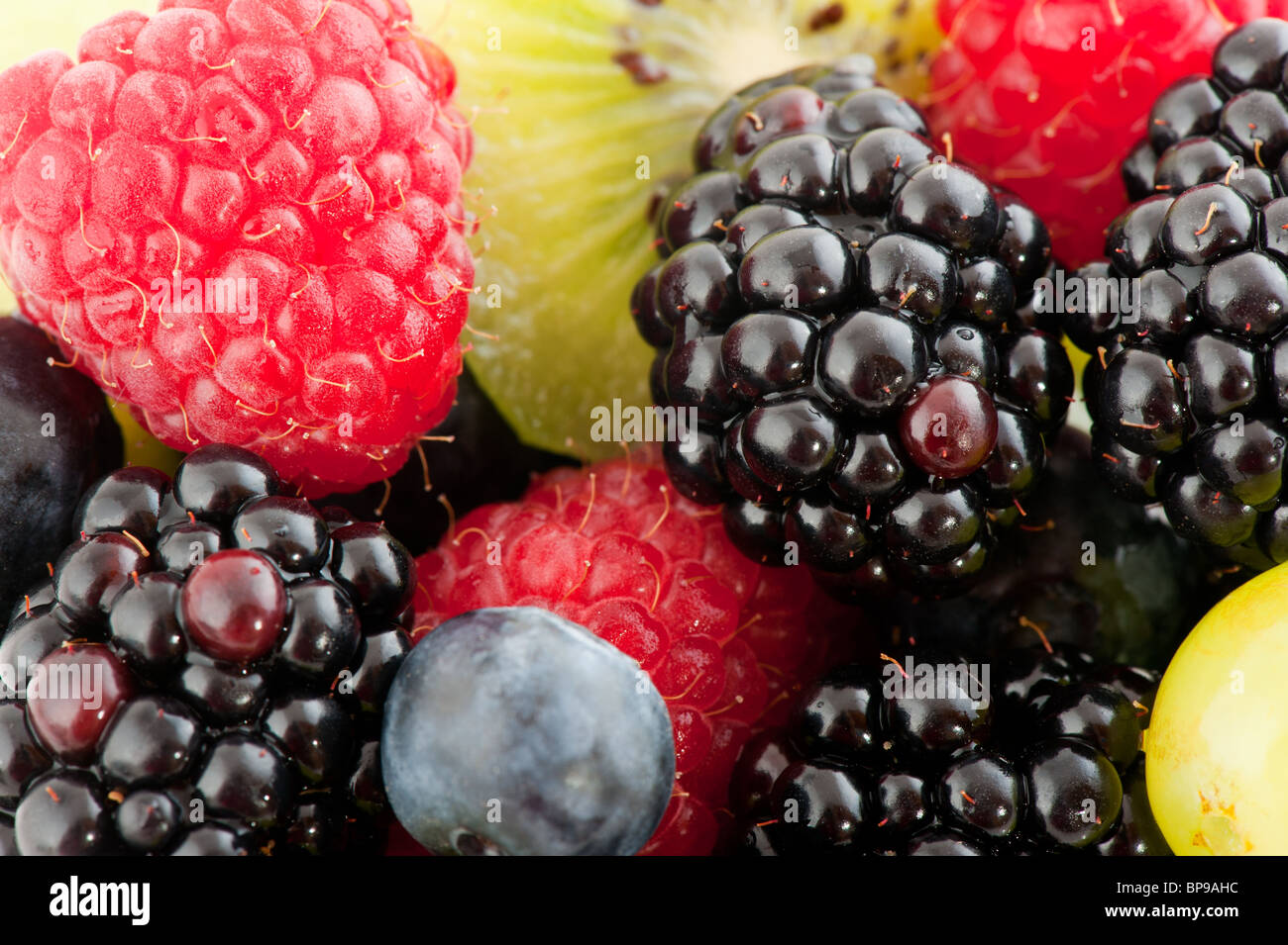 Frische und leckere Mischung aus Sommer Obst Stockfoto