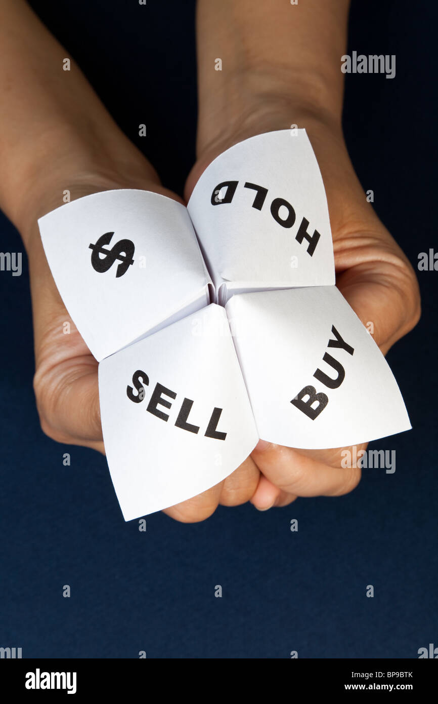 Papier-Wahrsagerin, Konzept der Geschäftsentscheidung Stockfoto
