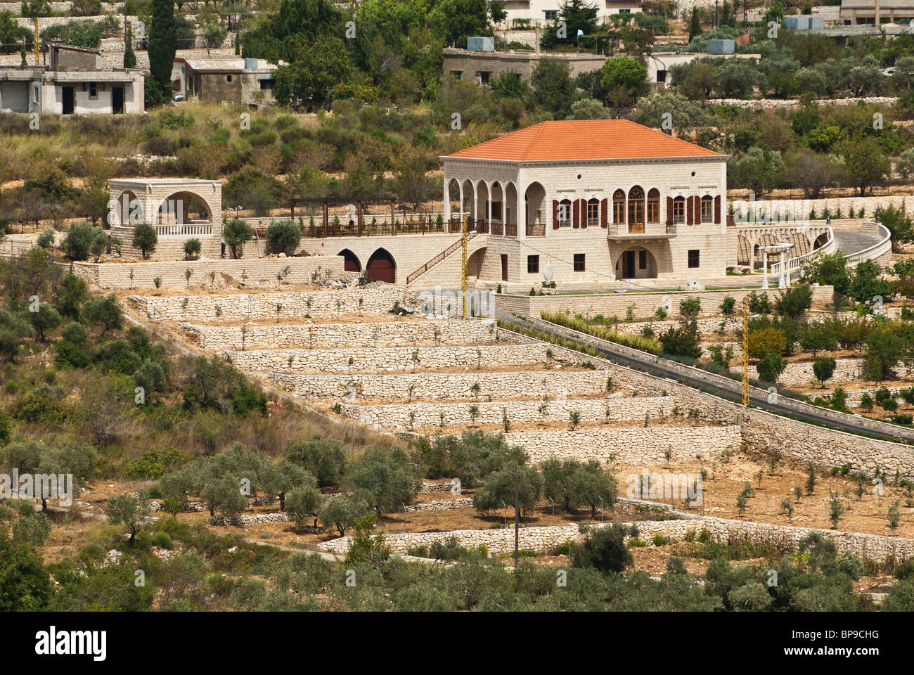 Hof und Haus in Libanon, Naher Osten Stockfoto