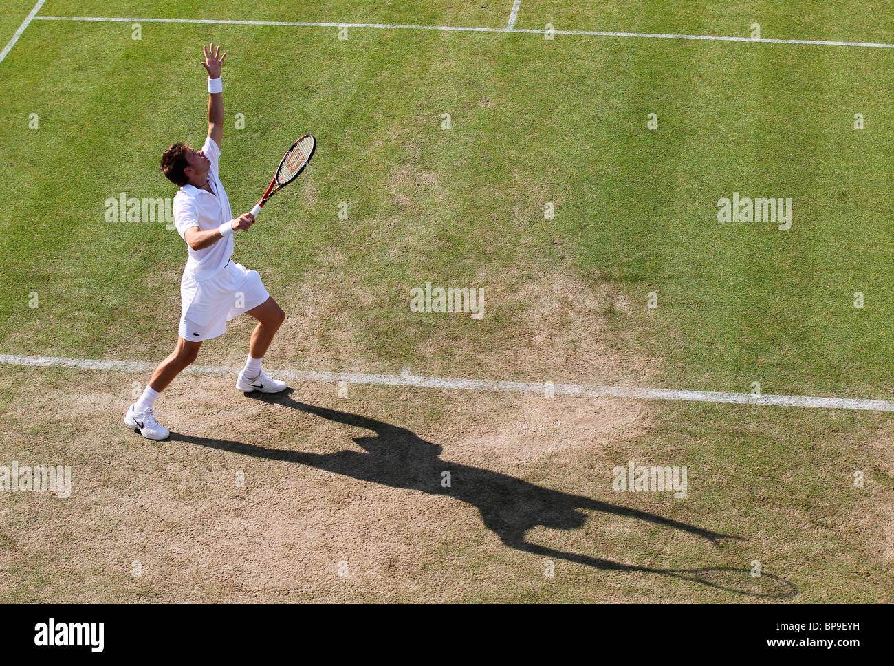 Nicolas Mahut Wimbledon 2010, ITF Grand-Slam-Turnier, Wimbledon, England, Frankreich, Stockfoto