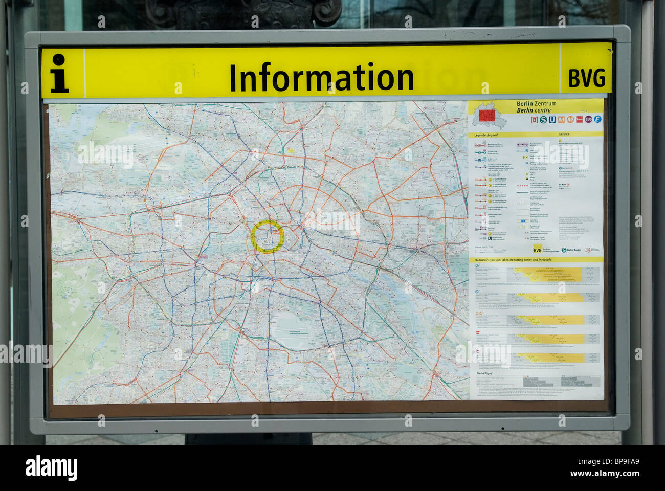 Straßenkarte Informationskarte Stadt Berlin Deutschland Europa Stockfoto