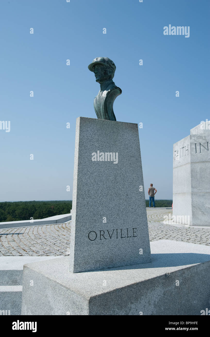 Satzung des Orville Wright an der Wright Brüder Denkmal Stockfoto Satzung des Orville Wright an der Wright Brüder Denkmal Stockfoto
