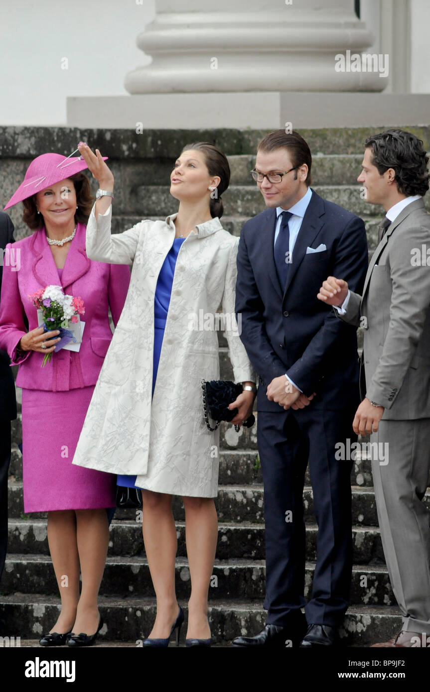 Schwedens königliche Familie Kronprinzessin Victoria Prinz Daniel Prince Carl Philip Princess Madeleine Stockfoto