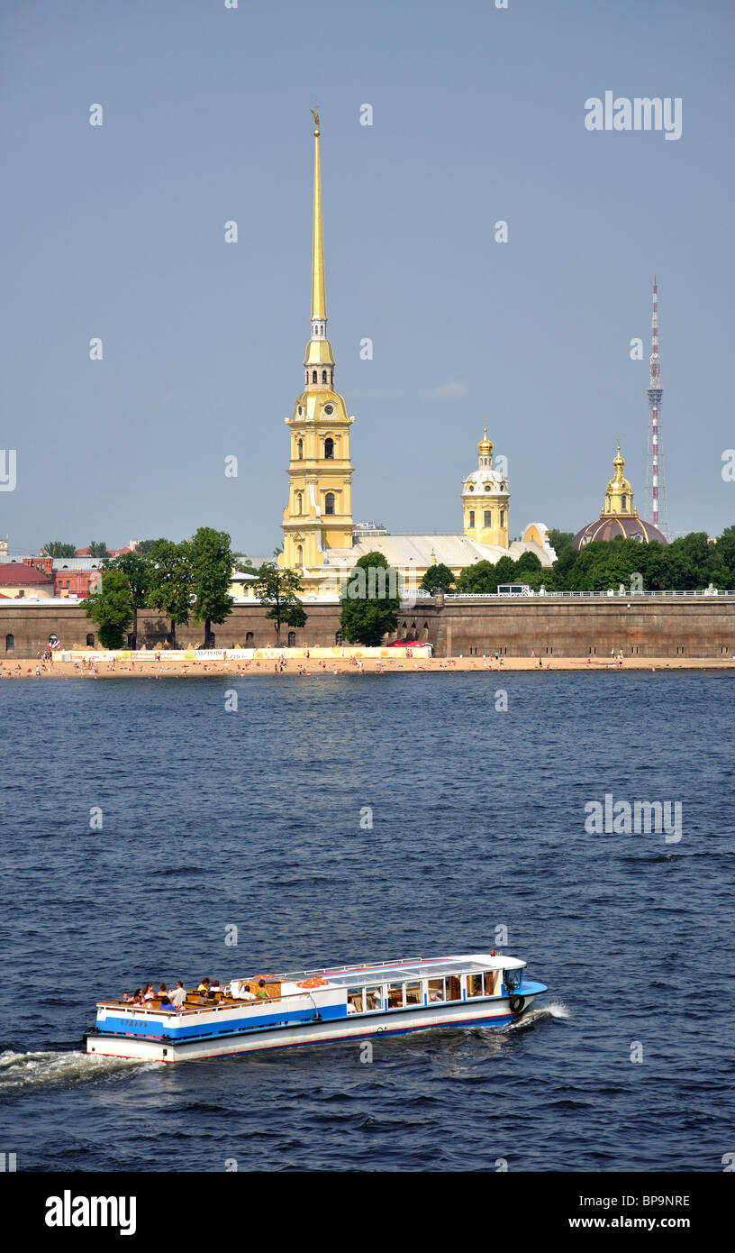 Die Kathedrale von St. Peter und Paul in der nordwestlichen Region, Russland, Sankt Petersburg, Fluss Newa, Zayachy Insel Stockfoto