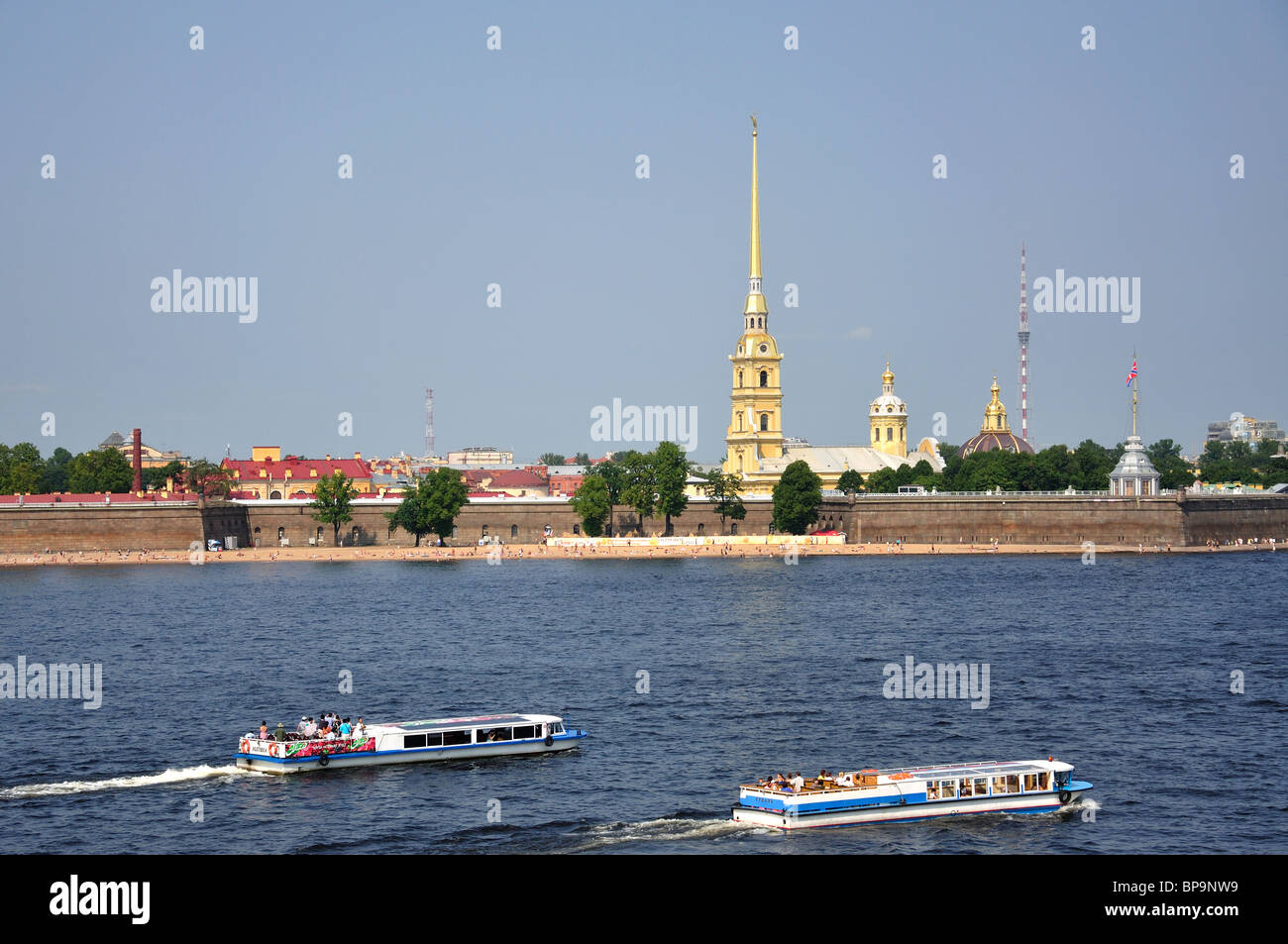 Die Kathedrale von St. Peter und Paul in der nordwestlichen Region, Russland, Sankt Petersburg, Fluss Newa, Zayachy Insel Stockfoto
