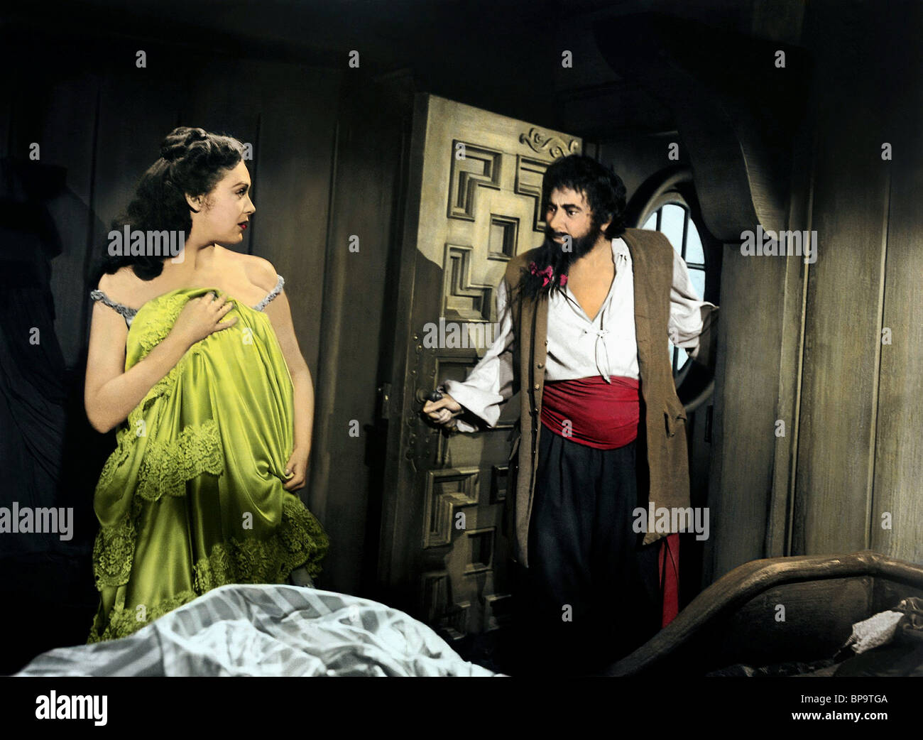 LINDA DARNELL, ROBERT NEWTON, BLACKBEARD THE PIRATE, 1952 Stockfoto